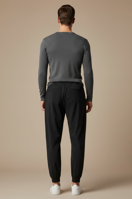 Pantalon Parachute Noir Fluide Sport Homme Élastique - Polyester - vue 2