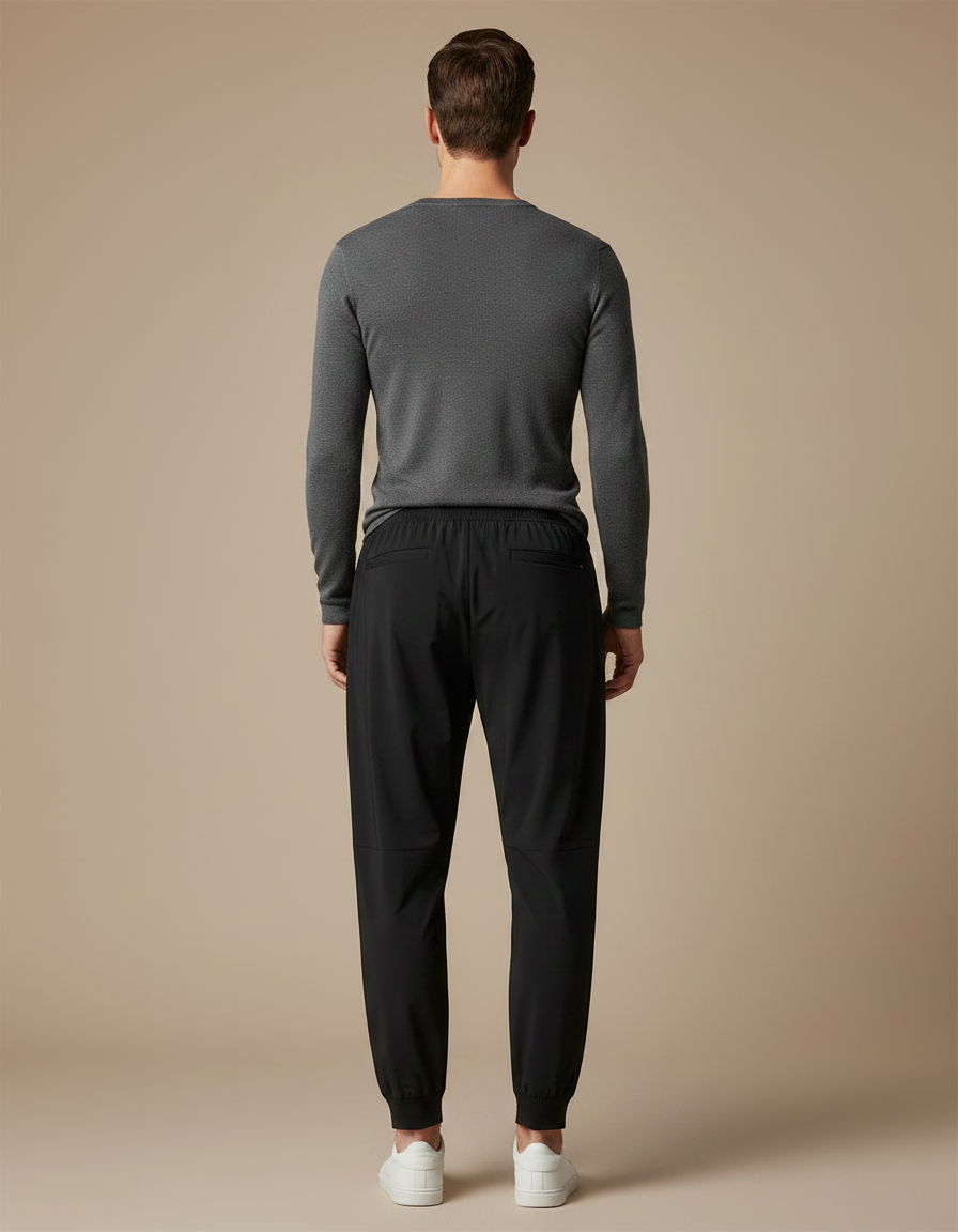 Pantalon Parachute Noir Fluide Sport Homme Élastique - Polyester - vue 2