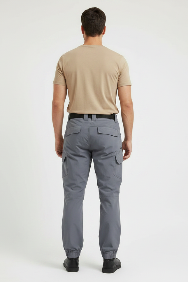 Pantalon Parachute Gris Cargo Tactique Homme Ajusté - Polyester - vue 2
