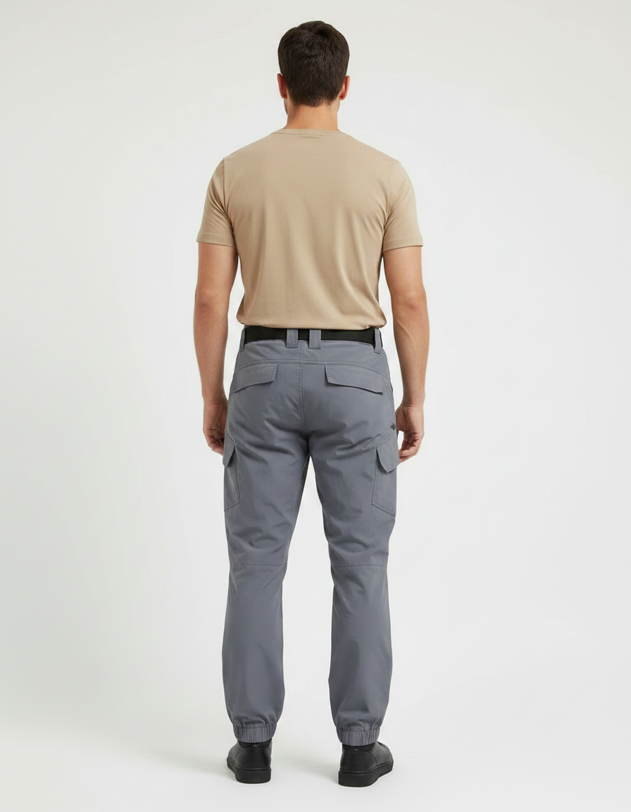 Pantalon Parachute Gris Cargo Tactique Homme Ajusté - Polyester - vue 2