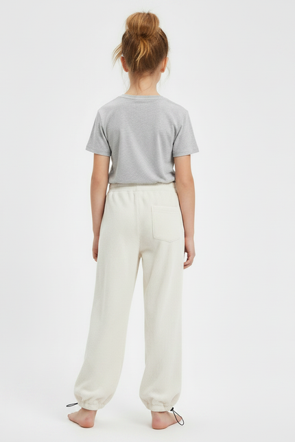 Pantalon Parachute Beige Côtelé Ample Confortable Enfant - Cordé - vue 2