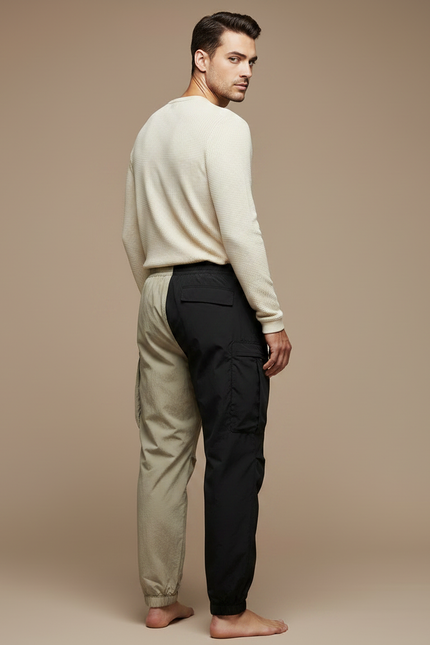 Pantalon Parachute Bicolore Cargo Ample Léger Homme - Multicolore Polyester - vue 2