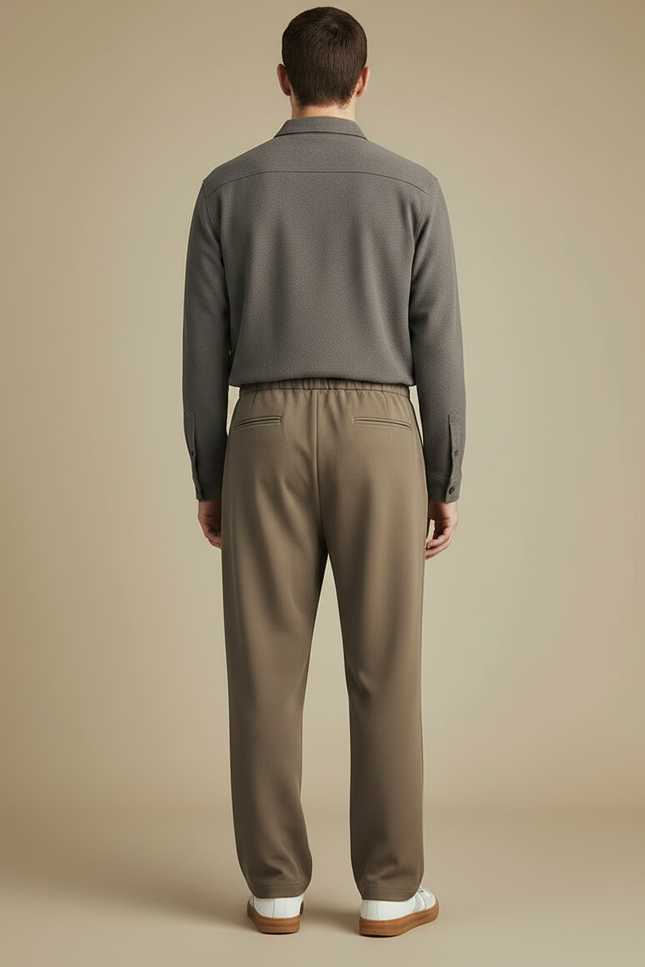 Pantalon Parachute Marron Droit Cordon Décontracté Homme - Polyester - vue 2