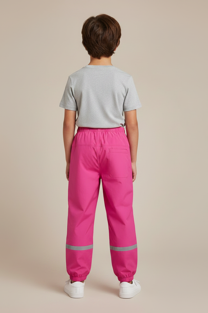 Pantalon Parachute Rose Fuchsia Imperméable Réfléchissant Enfant - Polyester - vue 2