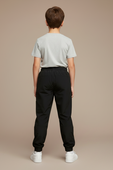Pantalon Parachute Noir Uni Sport Décontracté Garçon - Polyester - vue 2