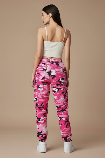 Pantalon Parachute Femme Resserré Aux Chevilles Nylon Streetwear 2 - Rose Polyester - vue 2