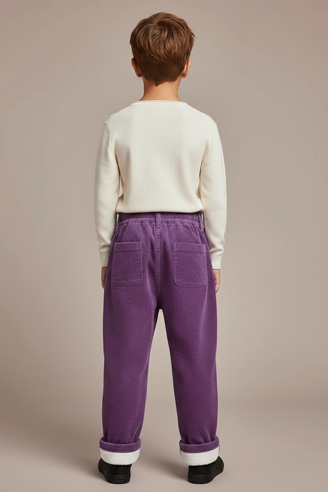 Pantalon Parachute Violet Côtelé Ample Chaud Enfant - Cordé - vue 2