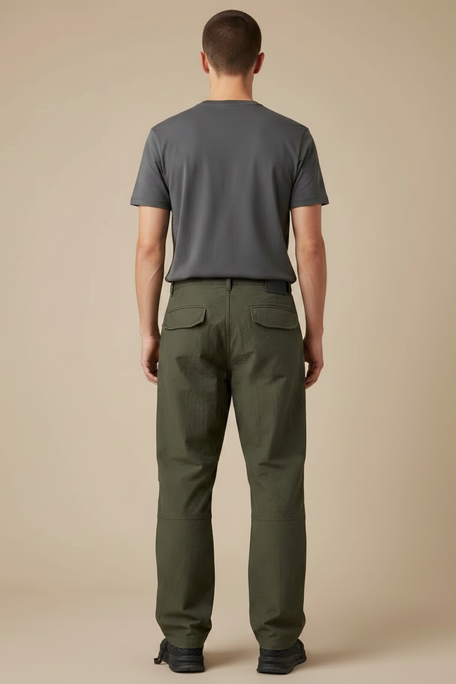Pantalon Parachute Kaki Ample Nylon Sport Homme - Polyester - vue 2