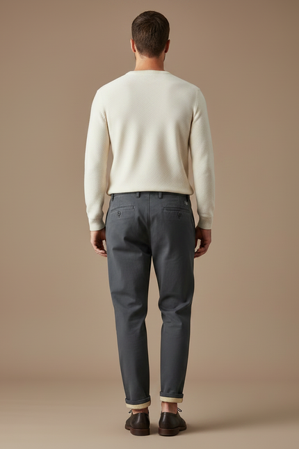 Pantalon Parachute Gris Anthracite Ample Plissé Homme - Gabardine - vue 2