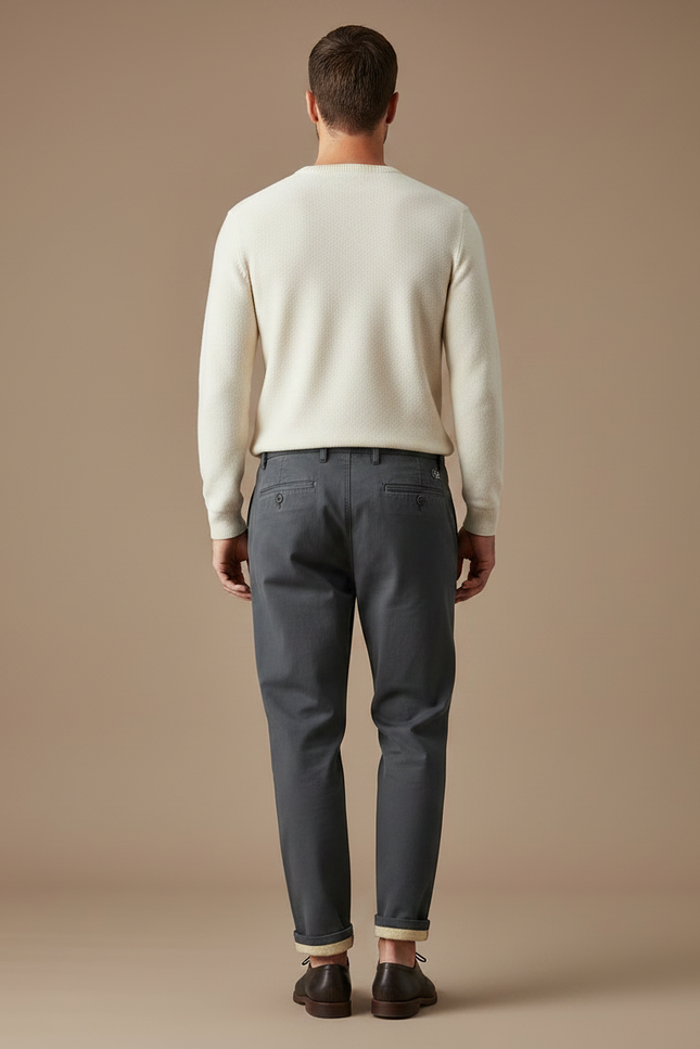 Pantalon Parachute Gris Anthracite Ample Plissé Homme - Gabardine - vue 2