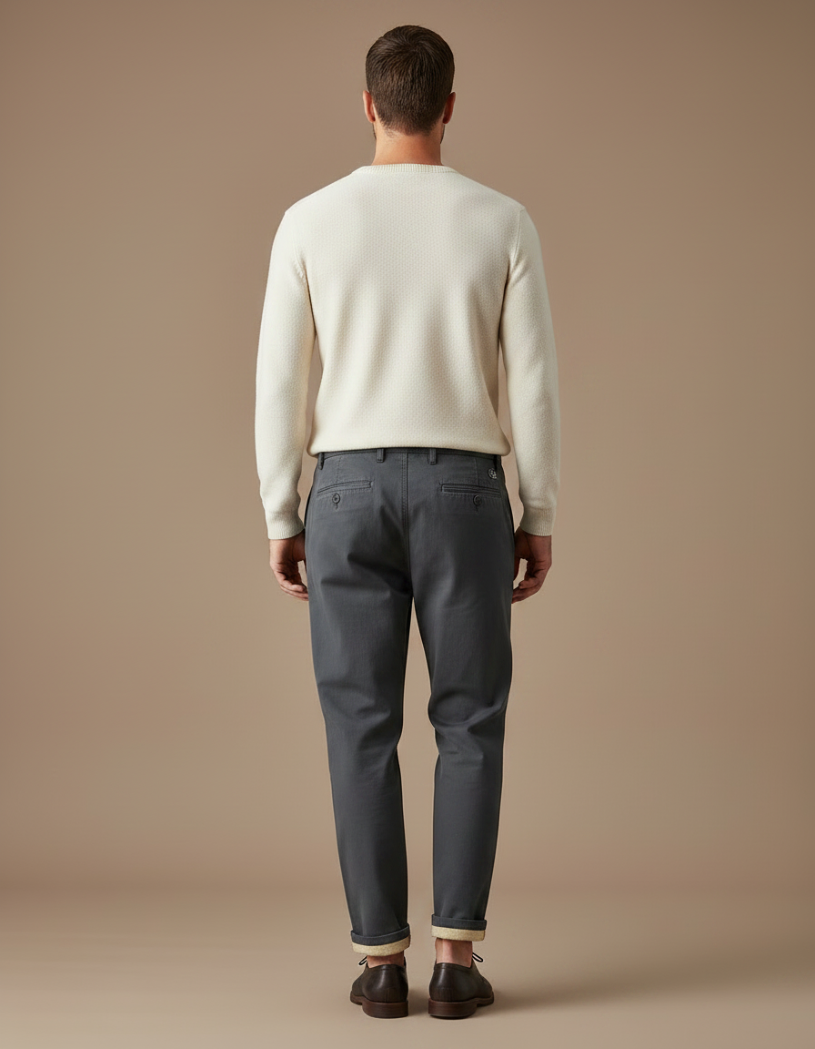 Pantalon Parachute Gris Anthracite Ample Plissé Homme - Gabardine - vue 2