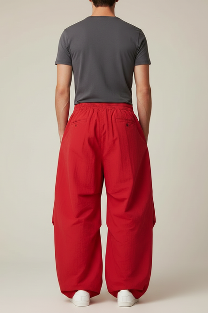 Pantalon Parachute Rouge - Polyester - vue 2