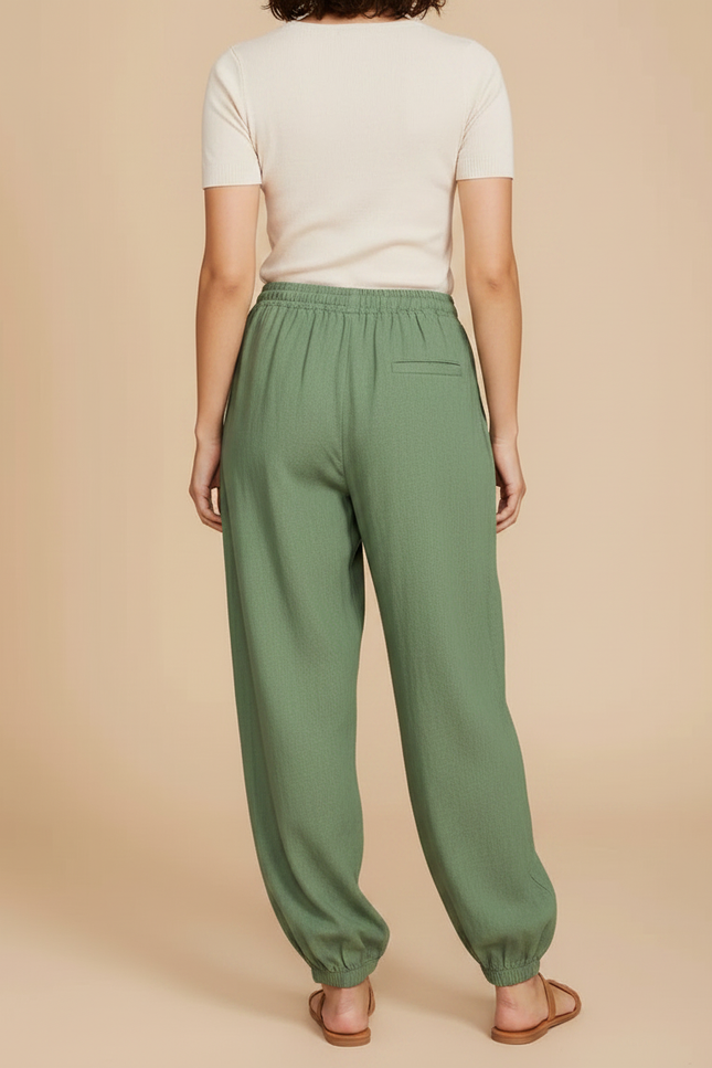 Pantalon Parachute Kaki Lin Ample Décontracté Femme - vue 2