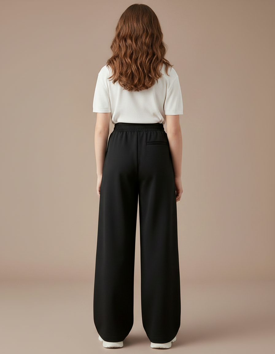 Pantalon Parachute Noir Ample Fluide Enfant Coton - vue 2
