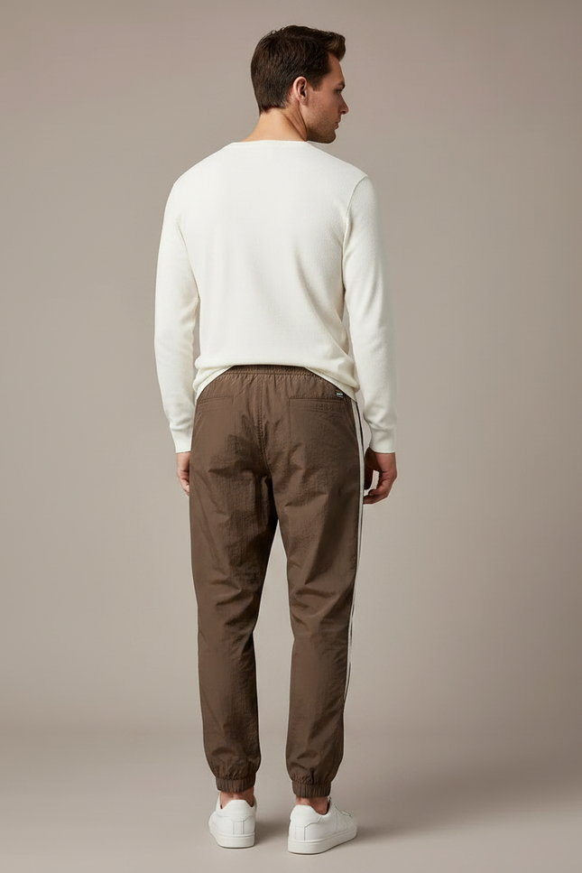 Pantalon Parachute Marron Cargo Ample Sport Homme - Polyester - vue 2