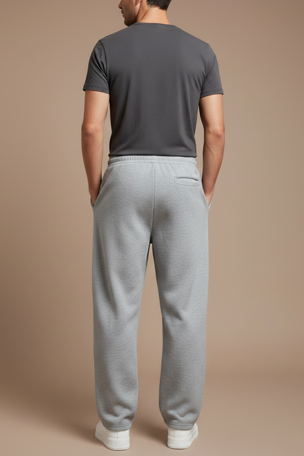 Pantalon Parachute Gris Ample Molleton Cordon Homme - vue 2