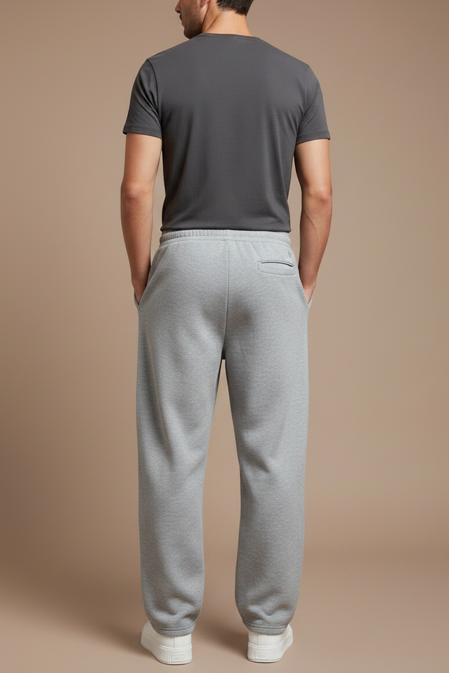Pantalon Parachute Gris Ample Molleton Cordon Homme - vue 2