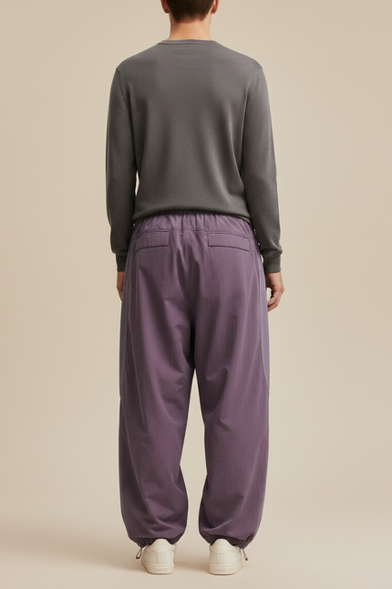 Pantalon Parachute Violet Ample Décontracté Urbain - Polyester - vue 2