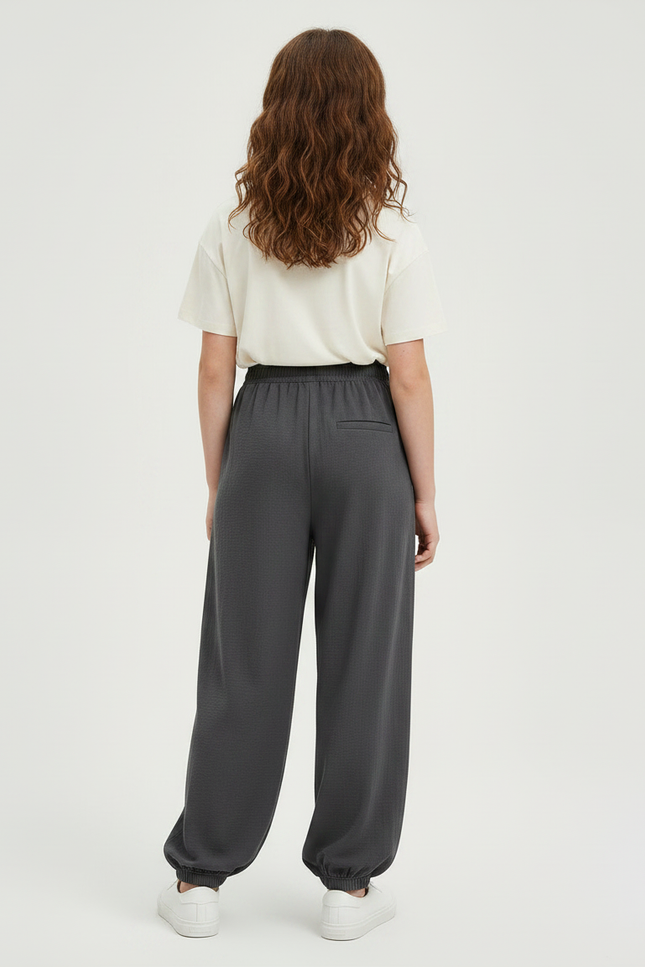 Pantalon Parachute Gris Ample Confortable Fille - Viscose - vue 2