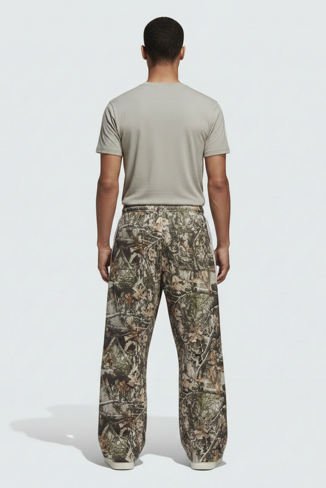 Pantalon Parachute Camouflage Ample Rayures Streetwear - Imprimé Molleton - vue 2