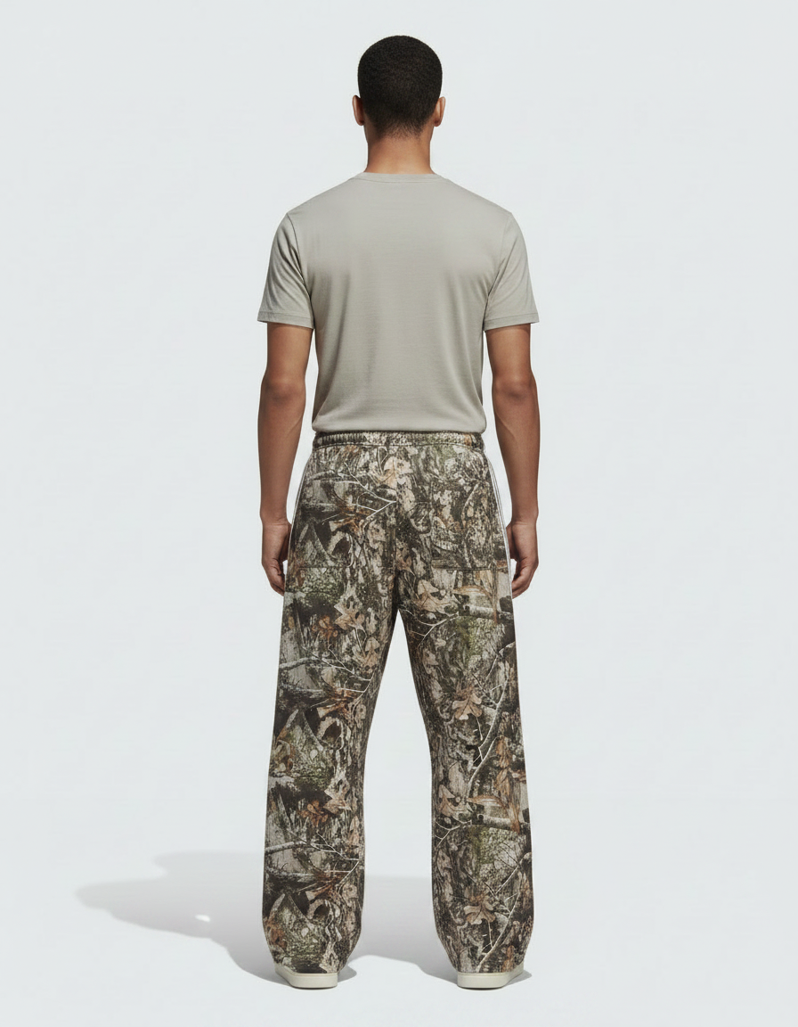 Pantalon Parachute Camouflage Ample Rayures Streetwear - Imprimé Molleton - vue 2