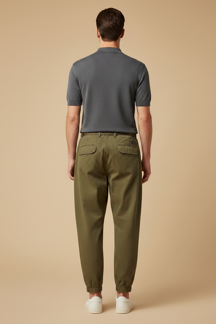 Pantalon Parachute Kaki Coton Ample Homme Décontracté - vue 2