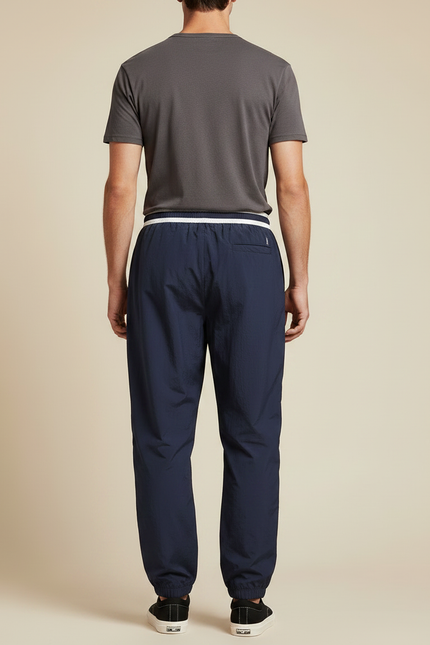 Pantalon Parachute Bleu Marine Ample Sport Homme - Polyester - vue 2