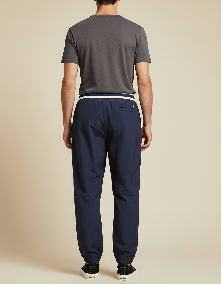 Pantalon Parachute Bleu Marine Ample Sport Homme - Polyester - vue 2