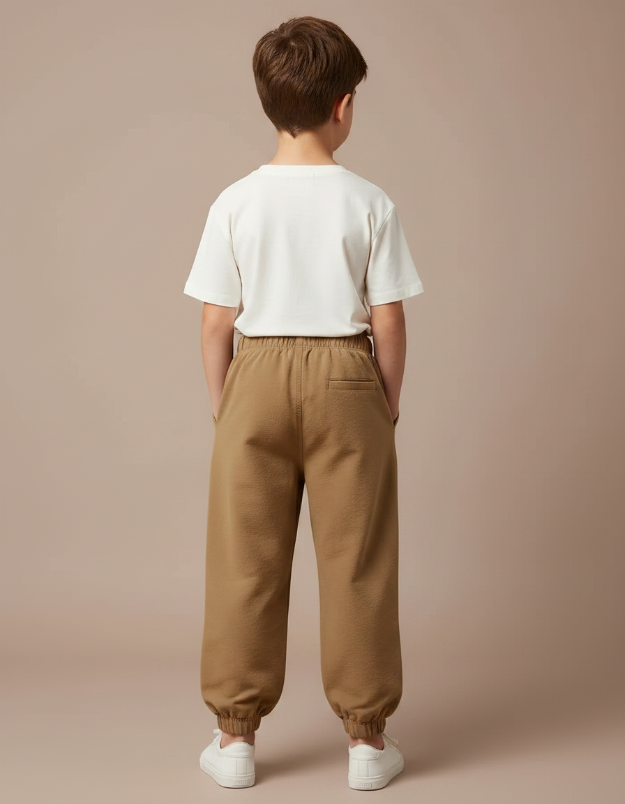 Pantalon Parachute Kaki Ample Coton Décontracté Enfant - Molleton - vue 2