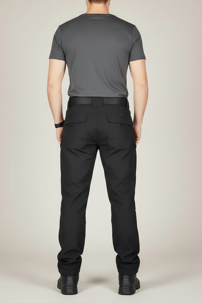 Pantalon Parachute Noir Tactique Léger Résistant Homme - Polyester - vue 2