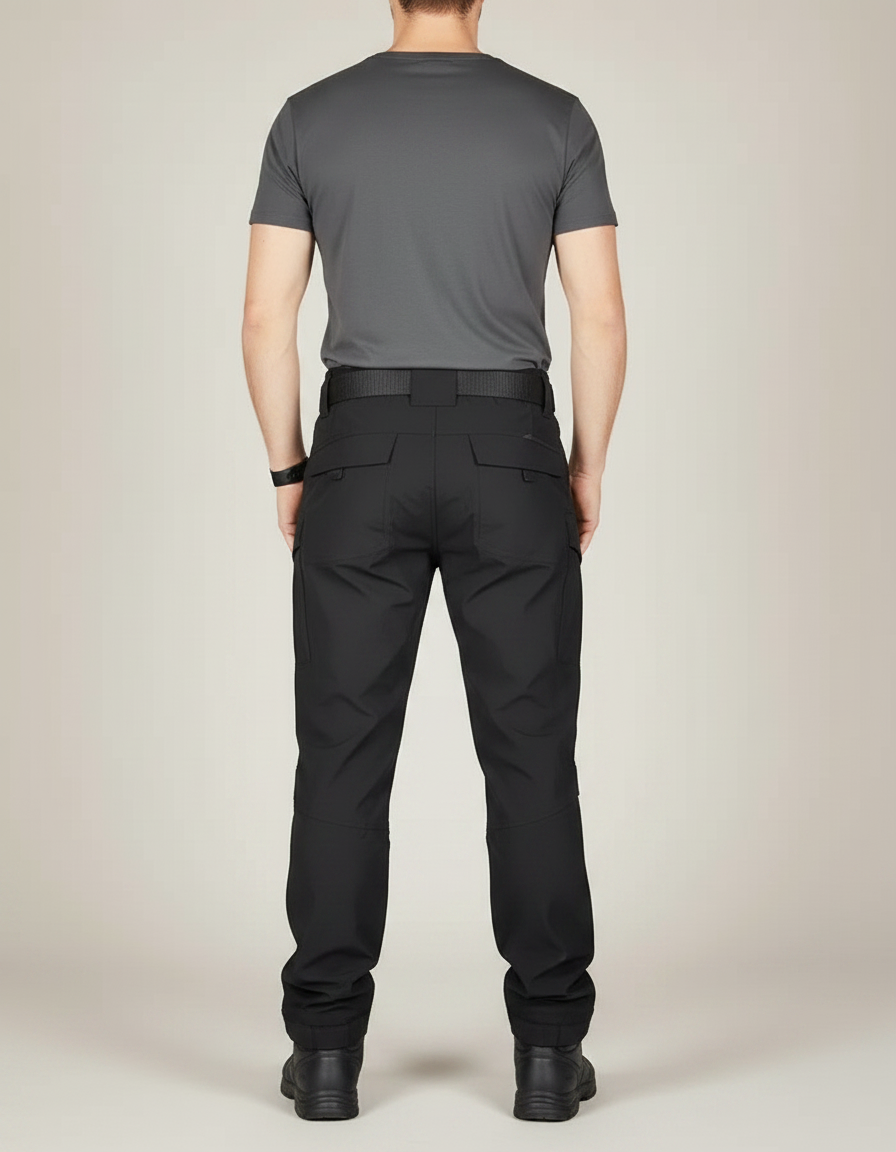 Pantalon Parachute Noir Tactique Léger Résistant Homme - Polyester - vue 2