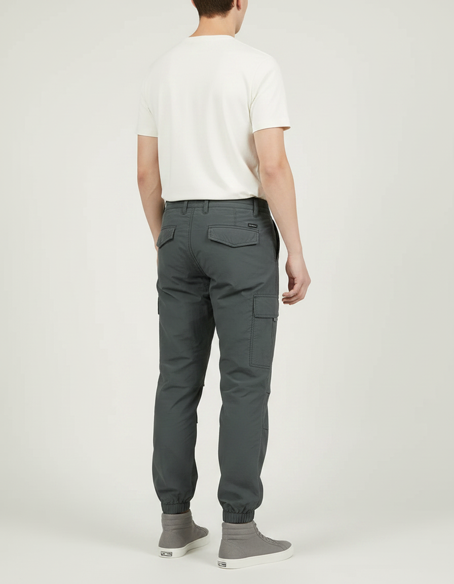 Pantalon Parachute Kaki Cargo Léger Décontracté Homme - Polyester - vue 2