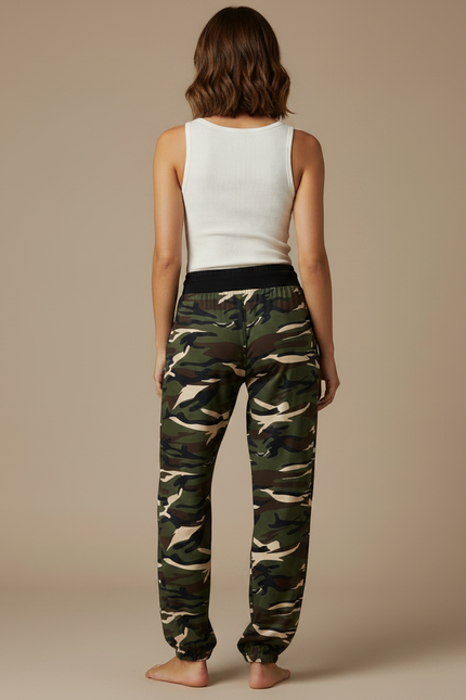 Pantalon Parachute Camouflage Ample Confortable Militaire Femme - Multicolore Viscose - vue 2