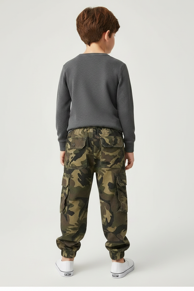 Pantalon Parachute Cargo Camouflage Ample Garçon Décontracté - Imprimé Toile - vue 2