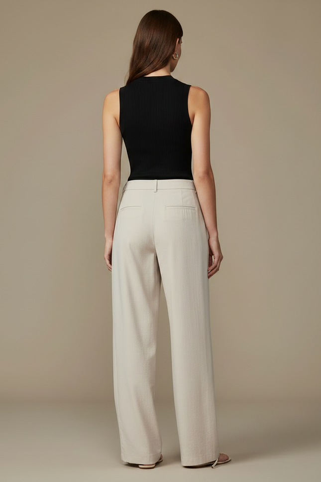 Pantalon Parachute Beige Ample Fluide Décontracté Femme - Toile - vue 2