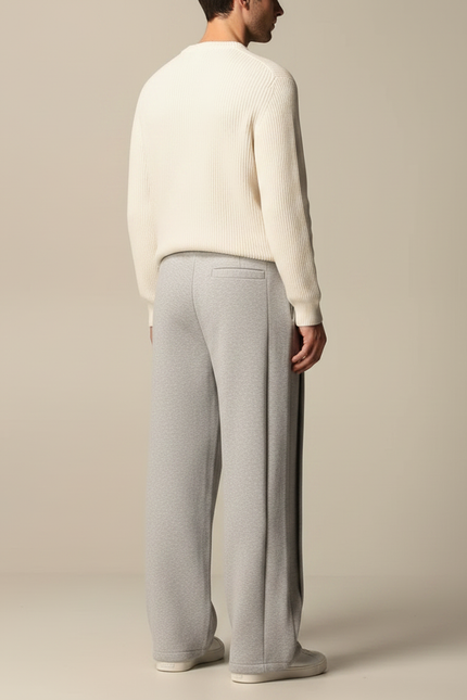 Pantalon Parachute Gris Ample Homme Décontracté Molleton - vue 2