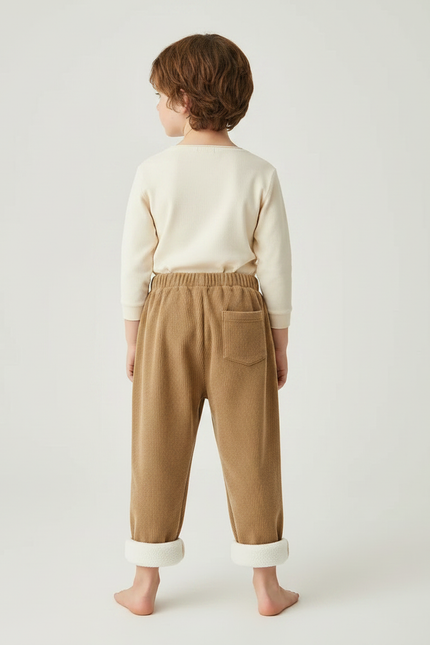 Pantalon Parachute Garçon Beige Large - Camel Cordé - vue 2