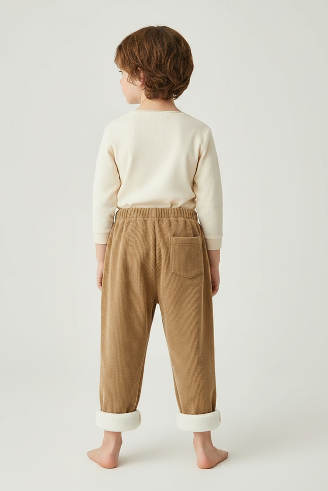 Pantalon Parachute Garçon Beige Large - Camel Cordé - vue 2
