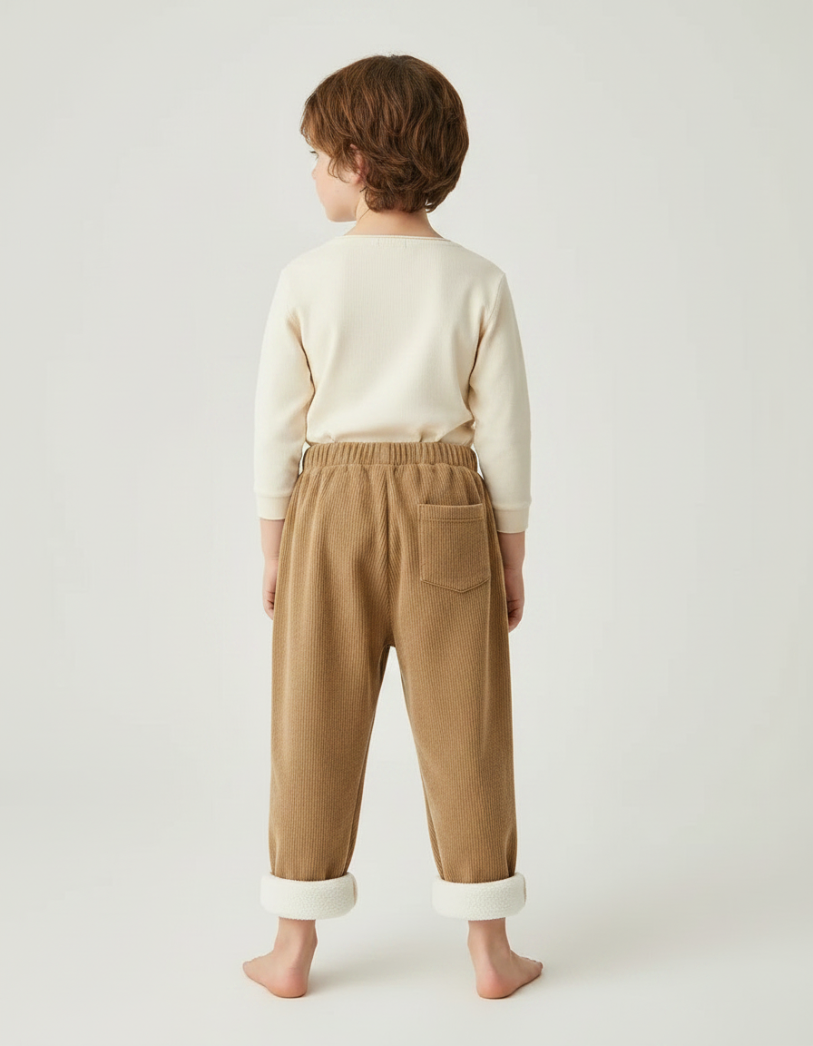 Pantalon Parachute Garçon Beige Large - Camel Cordé - vue 2