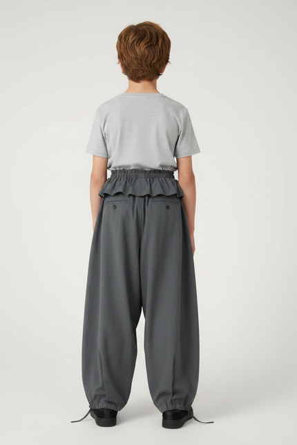 Pantalon Parachute Gris Ample Coton Enfant - Polyester - vue 2