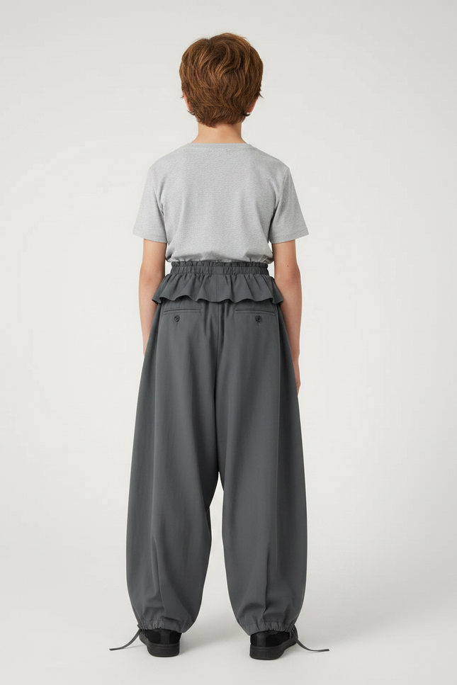 Pantalon Parachute Gris Ample Coton Enfant - Polyester - vue 2