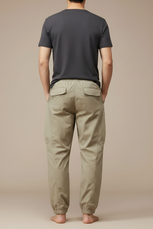 Pantalon Parachute Kaki Cargo Décontracté Ample Homme - Polyester - vue 2