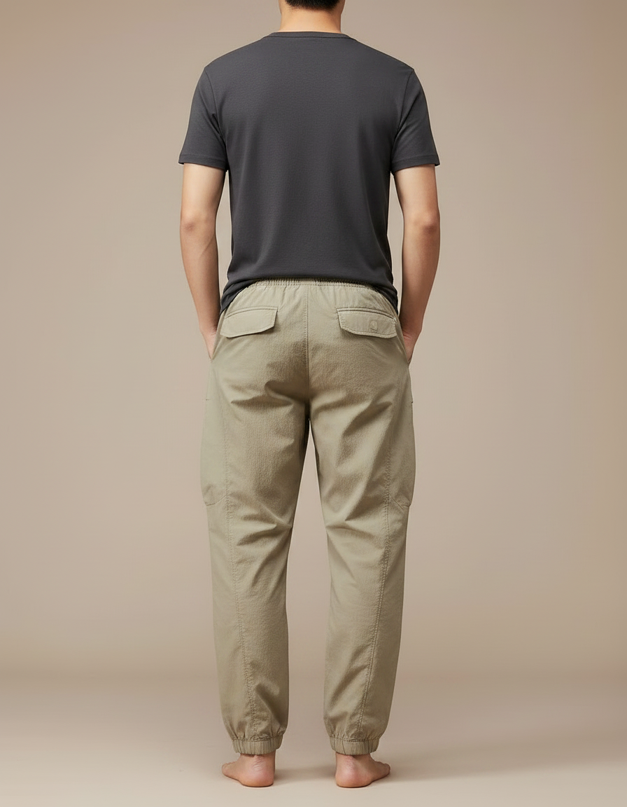 Pantalon Parachute Kaki Cargo Décontracté Ample Homme - Polyester - vue 2