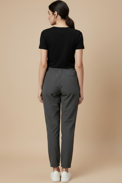 Pantalon Parachute Gris Slim Léger Sport Femme - Polyester - vue 2