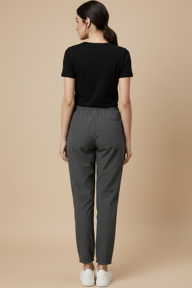 Pantalon Parachute Gris Slim Léger Sport Femme - Polyester - vue 2