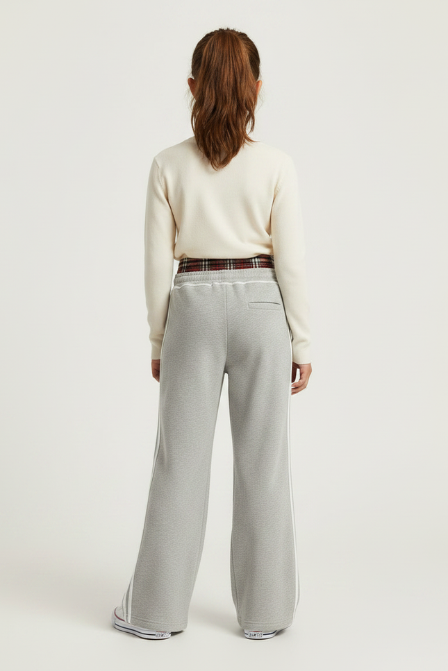 Pantalon Parachute Gris Ample Rayures Blanches Enfant - Molleton - vue 2