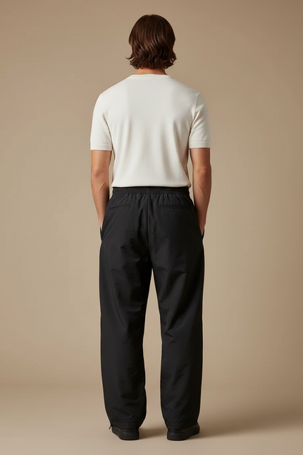 Pantalon Parachute Noir Ample Imperméable Streetwear Homme - Polyester - vue 2
