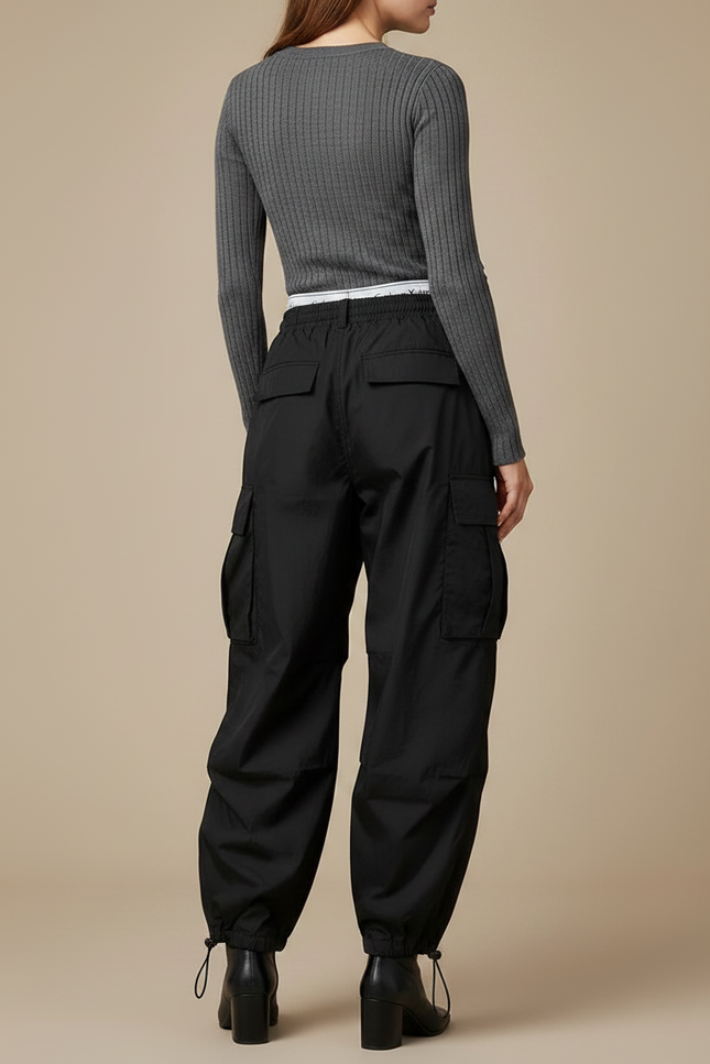 Pantalon Parachute Fille - Noir Polyester - vue 2