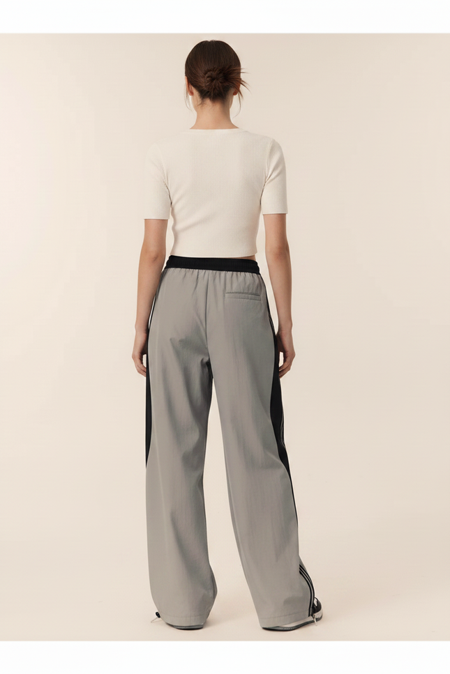 Pantalon Parachute Gris Ample Sport Femme - Polyester - vue 2