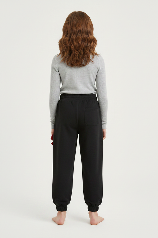 Pantalon Parachute Noir Ample Molletonné Sport Enfant - vue 2
